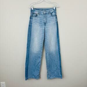 American Eagle Super High Rise Baggy Wide Leg Stretch Jean Women’s Size 0